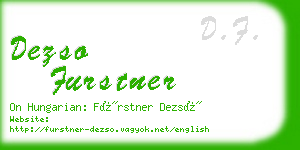 dezso furstner business card